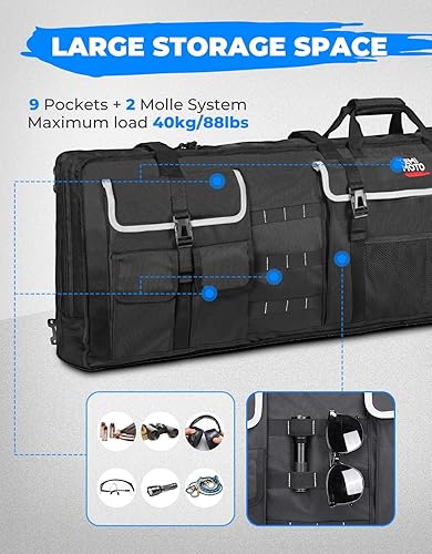Miniatura 6 de KEMIMOTO Double UTV Gun Bag Rack, Soft Gun Carrier Rifle Case Storage Rear Roll Cage for Hunting Gear, Compatible with Polaris Ranger, Kawasaki, and