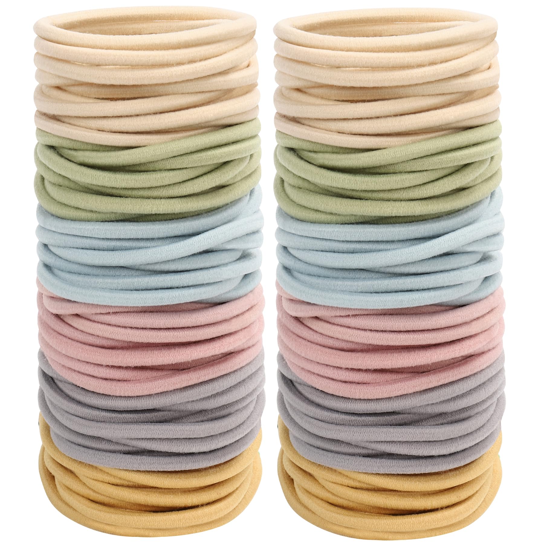 Tyfthui 200 Pcs Thick Hair Ponytail Holders, No Damage Elastic Rubber Hair Bands for Women (Color D)