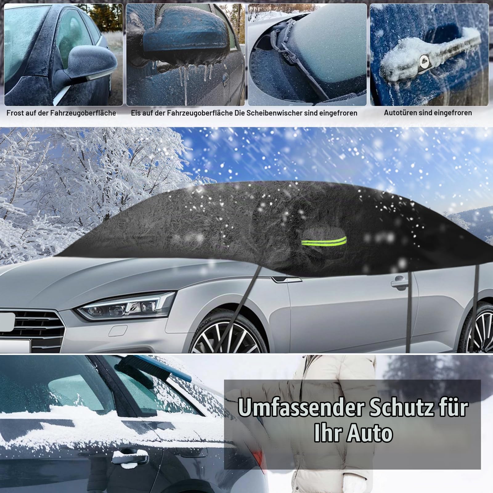 Autoabdeckung Ersatz für Audi A5/S5/RS5 Cabriolet, Halbgarage Schwarz