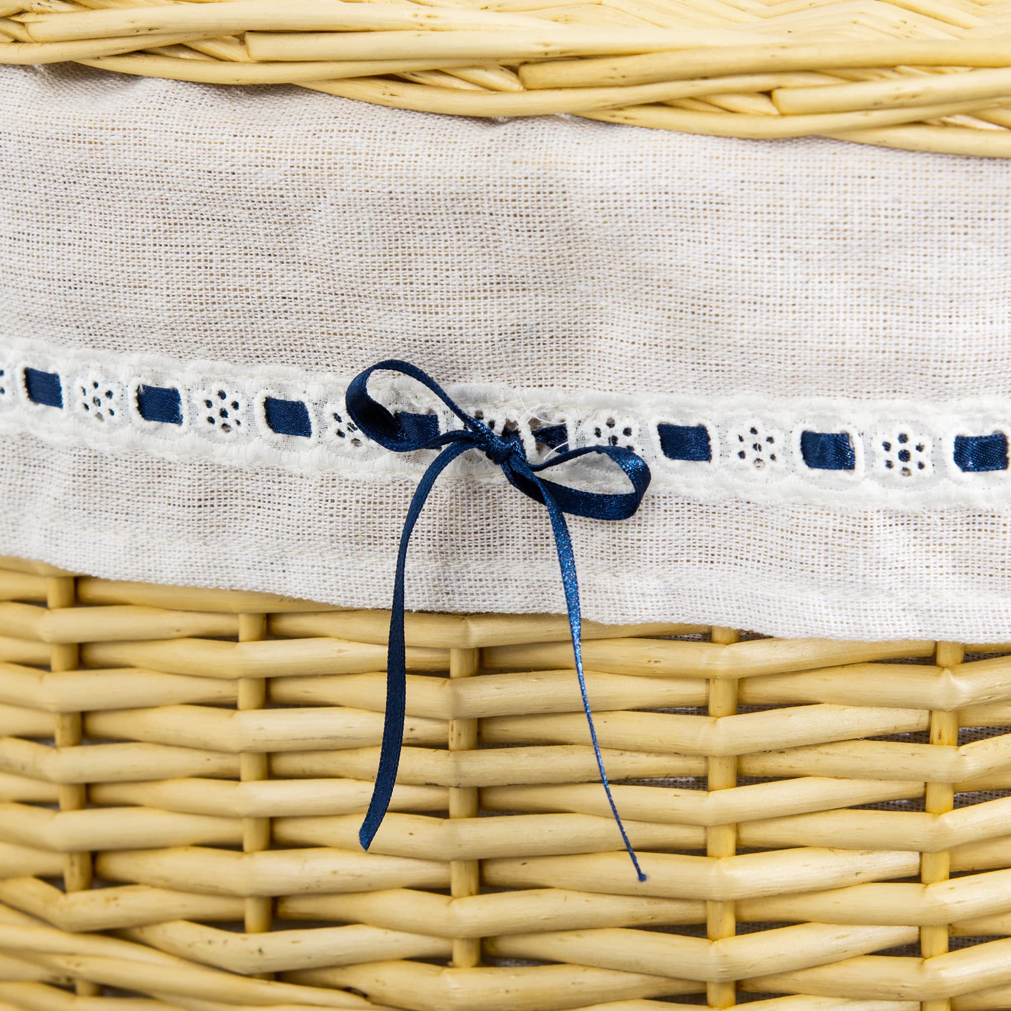 HOMCOM Cesta de Ropa Willow con Tapa, Bolsa de Ropa Extraíble, Natural | Canasta de ropa con asa, para baño, lavandería, dormitorio