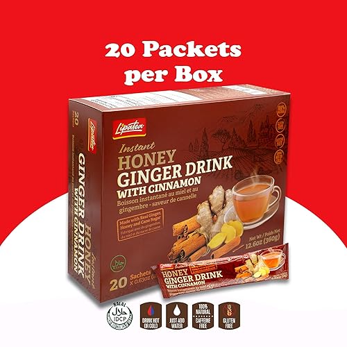 Miniatura 3 de Lipatea - Bebida instantánea de miel y jengibre con canela, sin cafeína, té de hierbas, té natural (paquete de 1)
