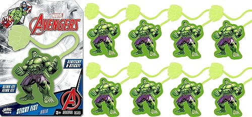 Miniatura 13 de JA-RU Marvel Spiderman & Hulk - Juguetes elásticos para manos adhesivas (paquete de 1 Hulk) Manos elásticas de superhéroes. Suministros de juguetes