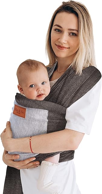 Baby Wrap Baby Carrier Newborn to Toddler Premium Cotton Baby Sling Baby Wraps Infant Newborn Carrier Baby Holder One Size Fits All Baby Wearing Wrap with Front Pocket by Max&So