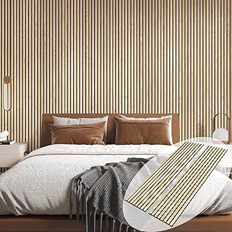 3D Wall Panels for Interior Wall Decor, 2-Pack Wood Panels for Wall, Oak Genuine Wood Veneer Acoustic Wall Panels - 12.6" W x 94.5" L