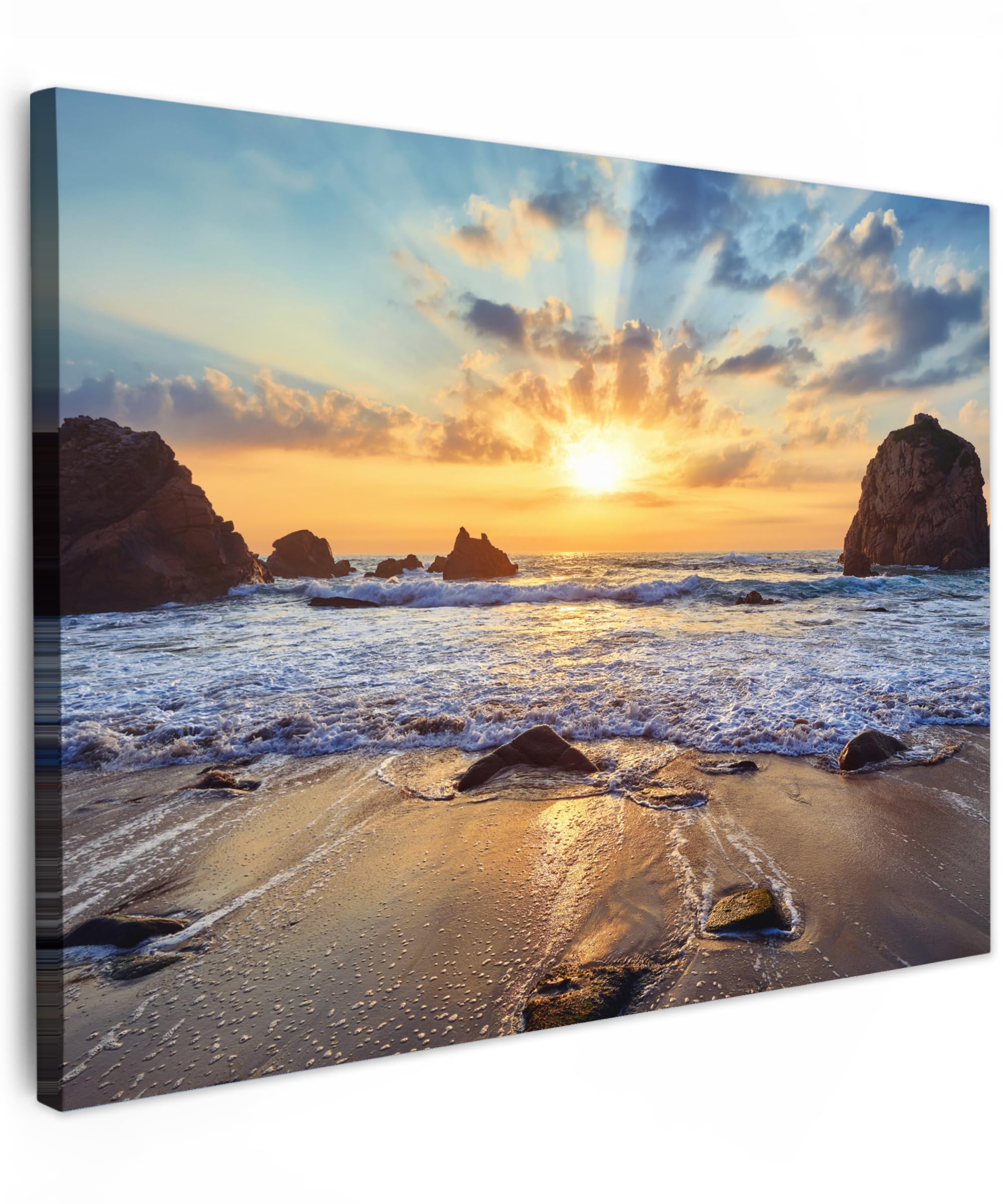 MuchoWow© Cuadros Decoracion Salon Modernos 70x50 cm para Dormitorios Cuadro Decorativos de Salon Lienzos Decorativo Pared Decoracion Dormitorio Matrimonio Atardecer - Mar - Playa - Paisaje