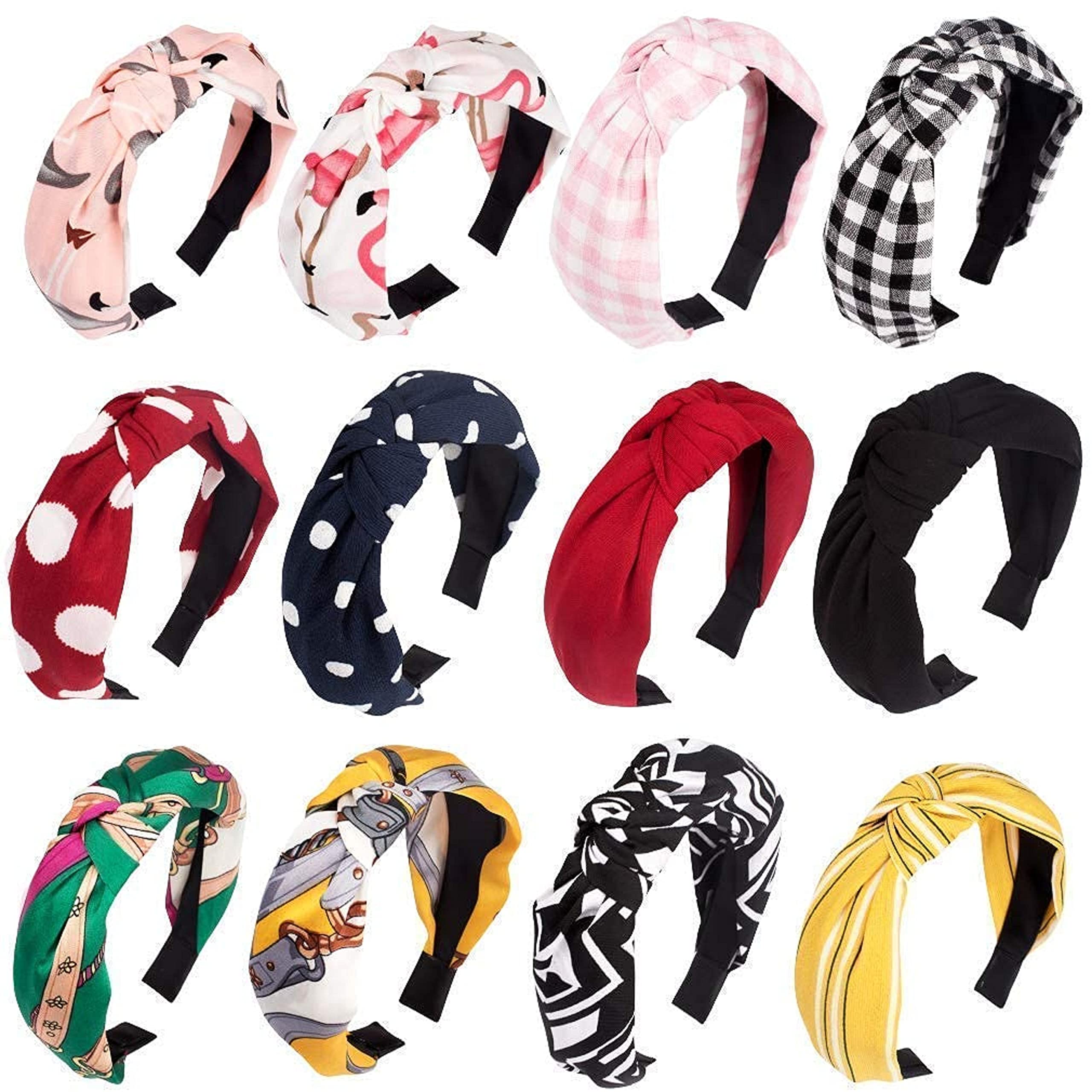 Panaakhi Printed Fabric Knot Hairband, Knot Bow Hairband Hair Accessories for Women and Girls (Set of 12) - Multicolor (B09X71G5LZ) Amazon Price History, Amazon Price Tracker