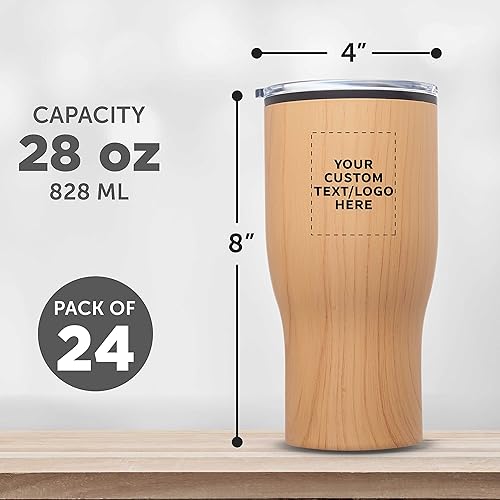 Miniatura 28 de Challenger - Juego de 6 tazas de viaje de acero inoxidable personalizadas de 28 onzas, paquete personalizado a granel, perfectas para café, Acabado