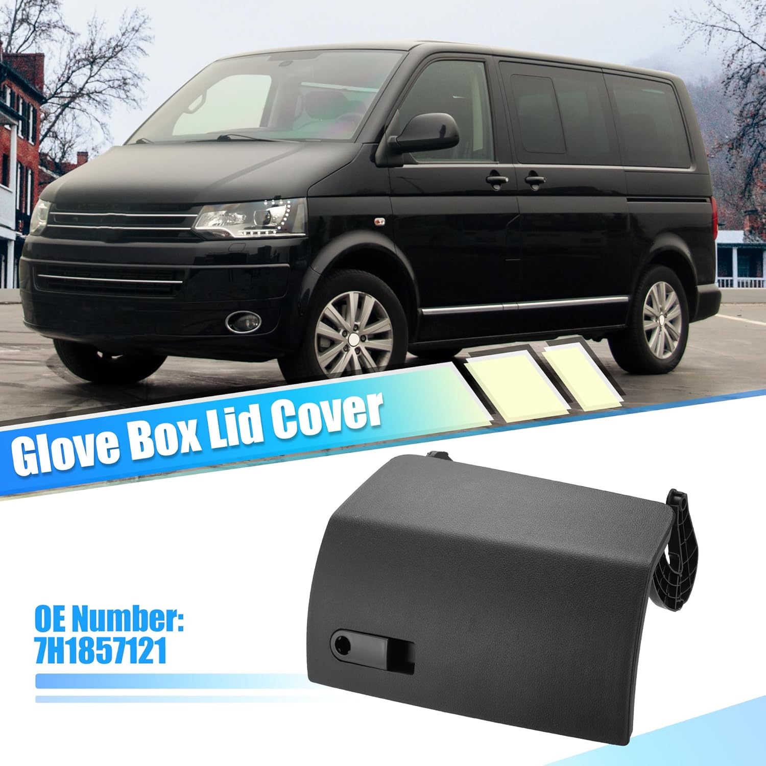 uxcell Dash Glove Box Door Lid Cover for VW Transporter Caravelle T5 2004-2015 Glove Compartment Lid No.7H1857121 Black