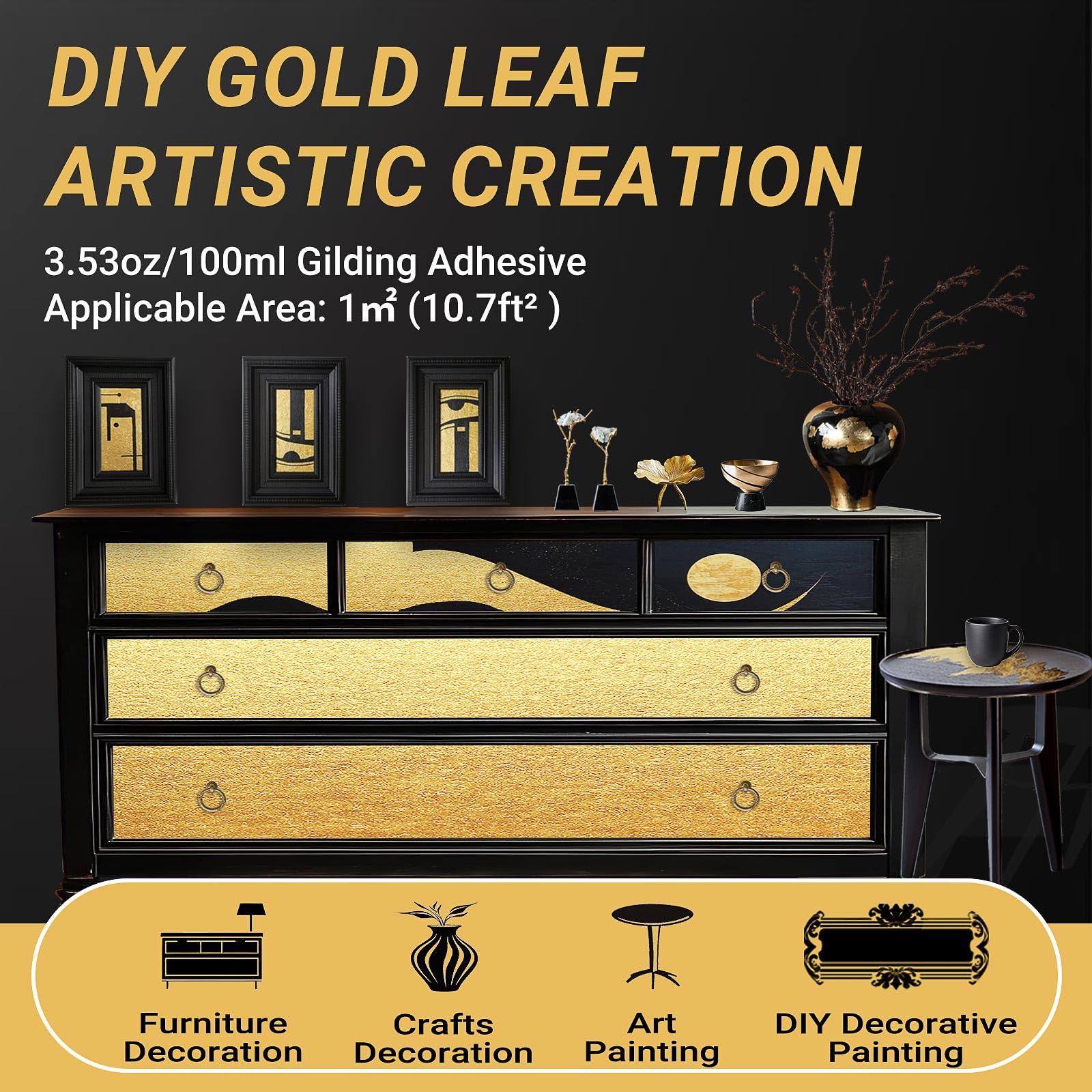 Gold Leaf Gilding Kit - Luxurious Decor & DIY -2 Gold Leaf Gilding Kit - Luxurious Decor & DIY -2