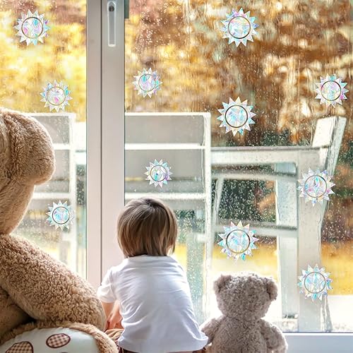 Miniatura 2 de Calcomanías para ventana de sol, calcomanías estáticas para ventanas, calcomanías anticolisión, calcomanías para ventanas para golpes de pájaros,