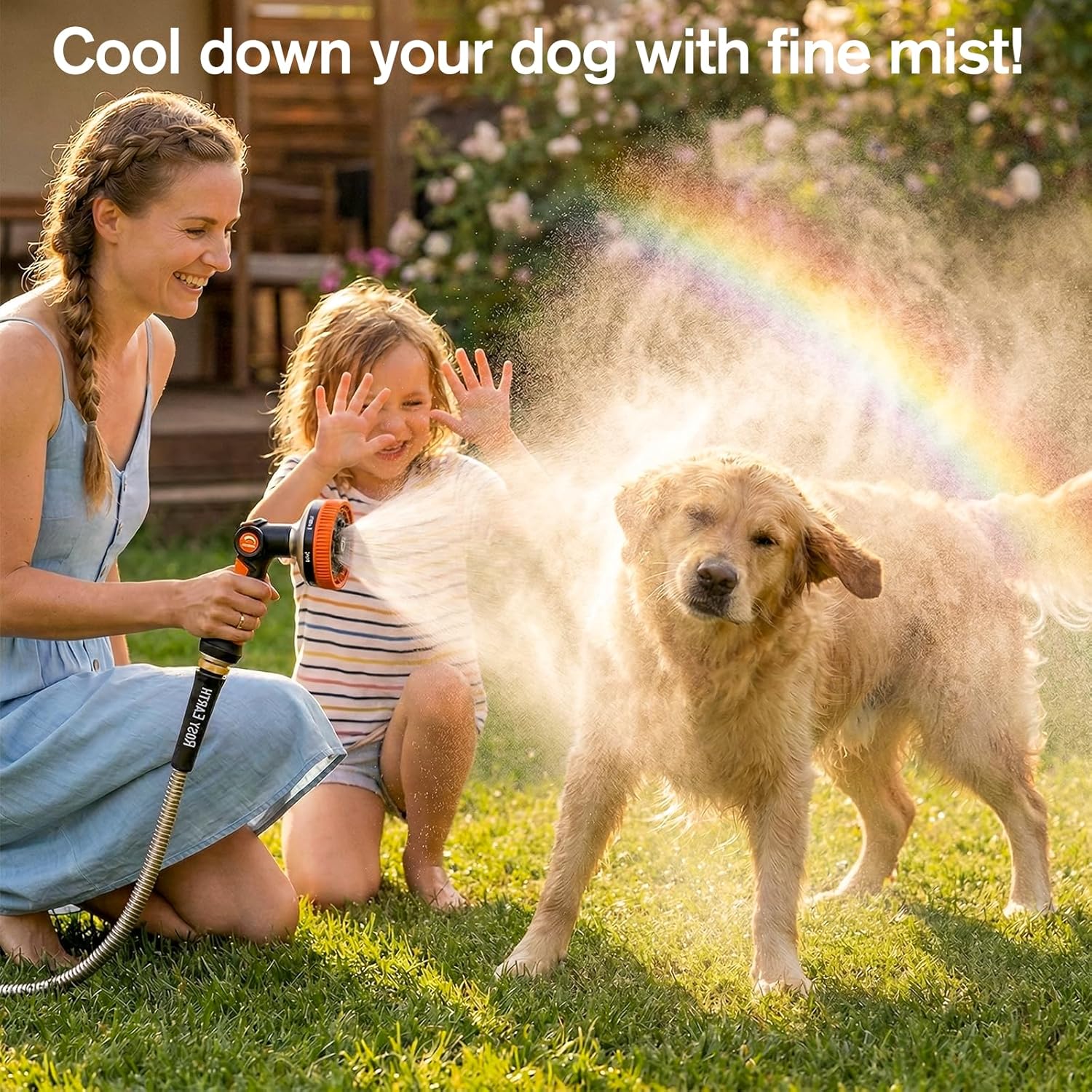 75ft Stainless Steel Garden Hose, Heavy Duty Metal Water Hose with 8 Functional Ultra-Wide Nozzle, No-Kink Outdoor Hoses Flexible Tough Water Hose Sprayer for Yard, RV