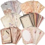 Acidea 60 Feuilles Dentelle Bordé Scrapbooking Paper Set, 6 Pack Livre de papier vintage pour DIY Journaling Papers Decorating Scrapbook Letter Notebook 4.9x6.9 Inch