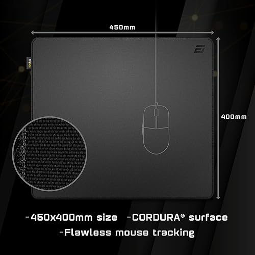 Miniatura 4 de ENDGAME GEAR MPC 450 - Alfombrilla de mouse para juegos, 17.72 x 15.75 pulgadas, alfombrilla de escritorio grande para teclado y mouse, tela Negro