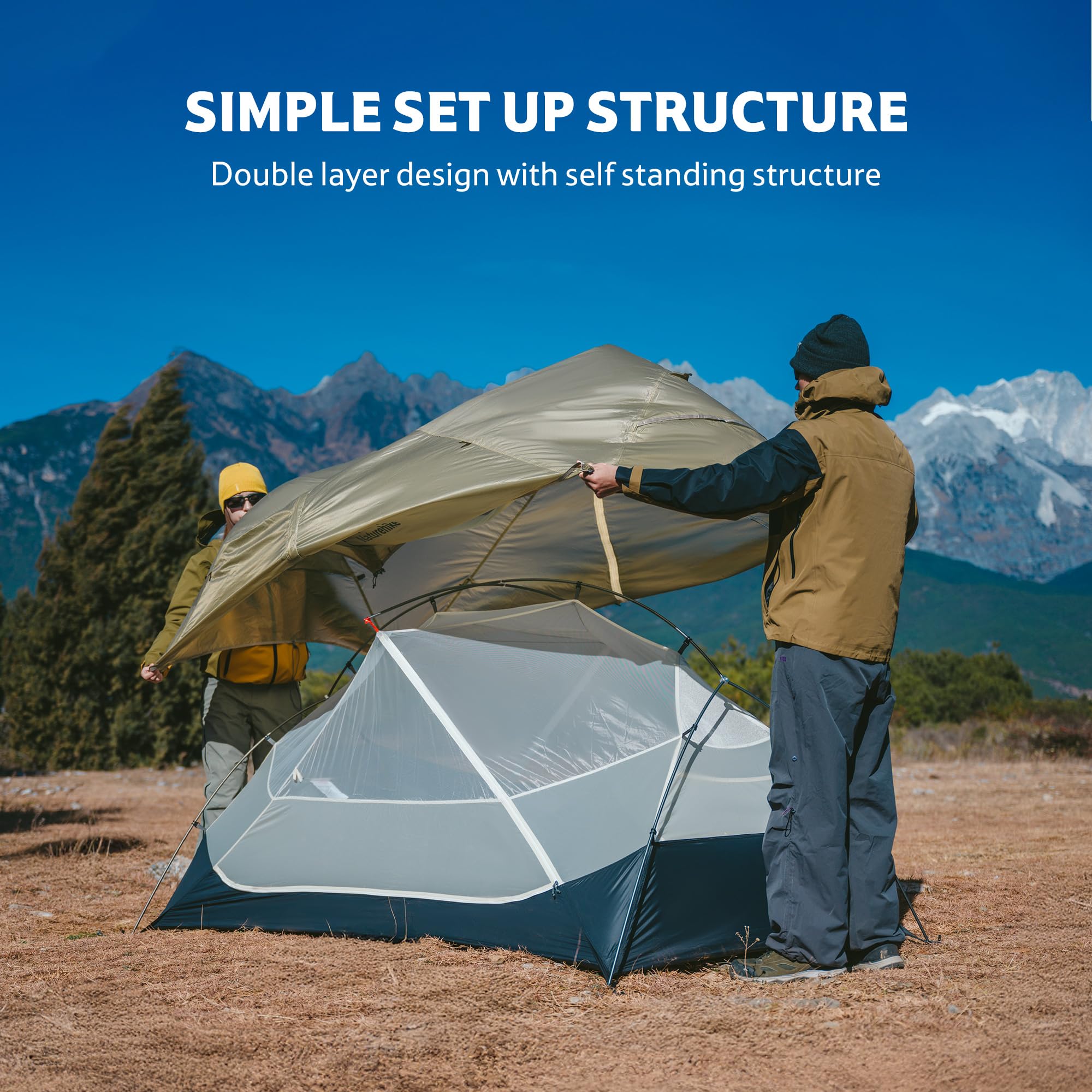 Naturehike Mongar UL Ultralight Windproof Wodoodporny Namiot Turystyczny Podwójny Przenośny 1/2 Osoby 3-4 Sezon Na Kemping Piesze Wycieczki