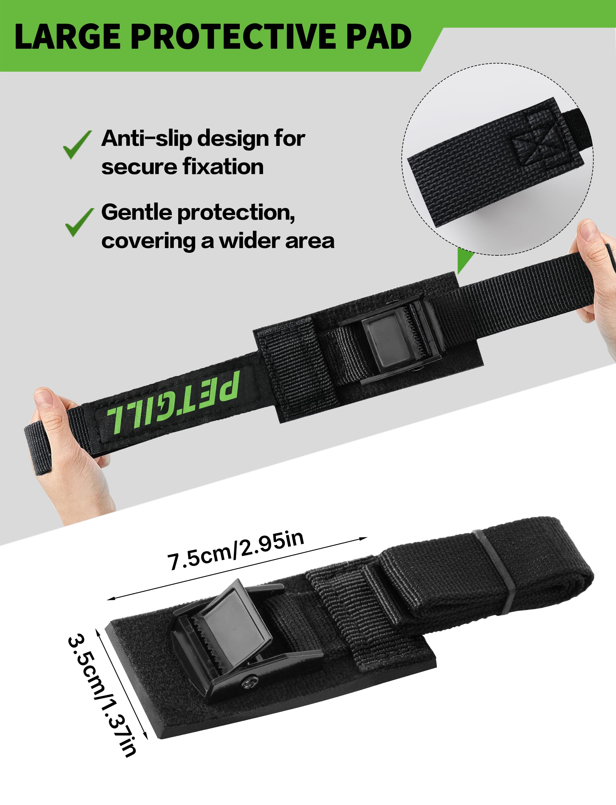 EBike Rack Straps, Suitable for All Bike Racks | 4 Pieces | Length 16 in | Width 0.8 mm | 440 lbs Load Capacity | clamp Lock, Lashing Strap for roof Rack, Kayak Lashing