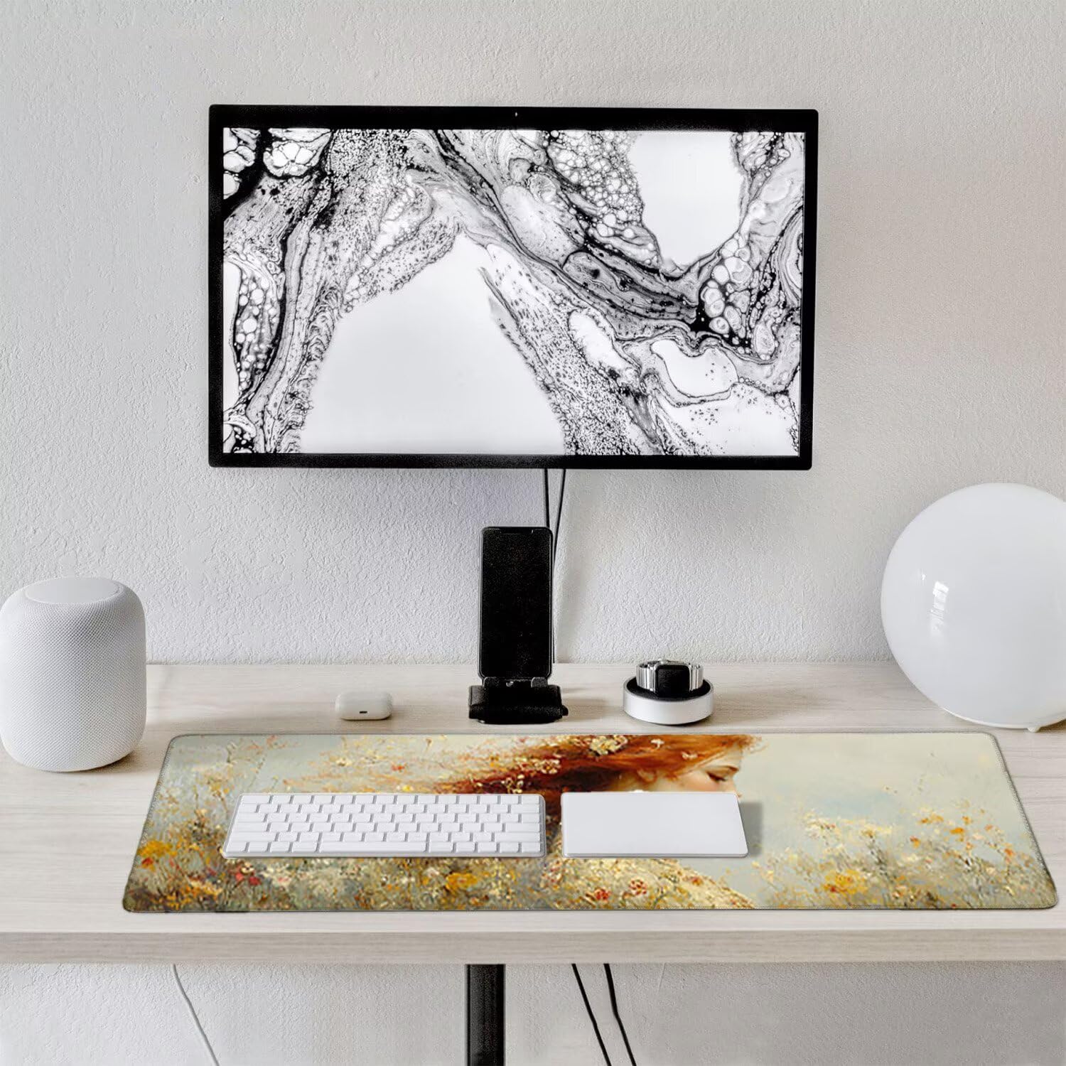 Podkładka pod mysz do gier XXL duża mysz 1200 x 500 mm, duża podkładka pod biurko z antypoślizgową gumową podstawą dla graczy, poprawia precyzję i szybkość (kwiaty dla kobiet) o-612