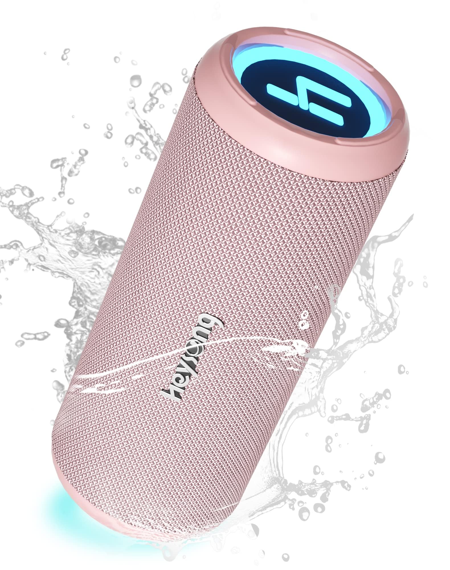 HEYSONG Bluetooth Speaker 5.3 30W for Parties RGB Light, Portable Waterproof IPX6 Speaker, AUX, Micro SD,TF Card, USB, Stereo Dual Pairing Speakers for Travel, Party, Home – Pink