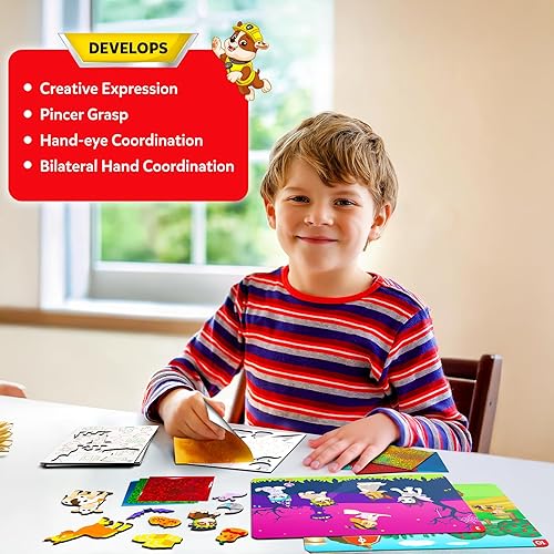 Vista 78 de Skillmatics Foil Fun - Vestir, arte sin desorden para niños, kits de manualidades y suministros, actividad creativa de bricolaje, juguetes de viaje