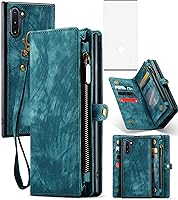 Vista 1 de Asuwish Funda de teléfono para Samsung Galaxy Note 10 Glaxay Note10 5G con cremallera, funda desmontable con protector de pantalla de vidrio