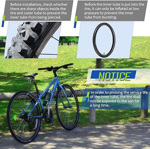 Miniatura 6 de Paquete de 4 tubos de bicicleta de 16 pulgadas, 20 pulgadas, 24 pulgadas, 26 pulgadas x 1.751.952.102.125 con 2 palancas de neumáticos, válvula