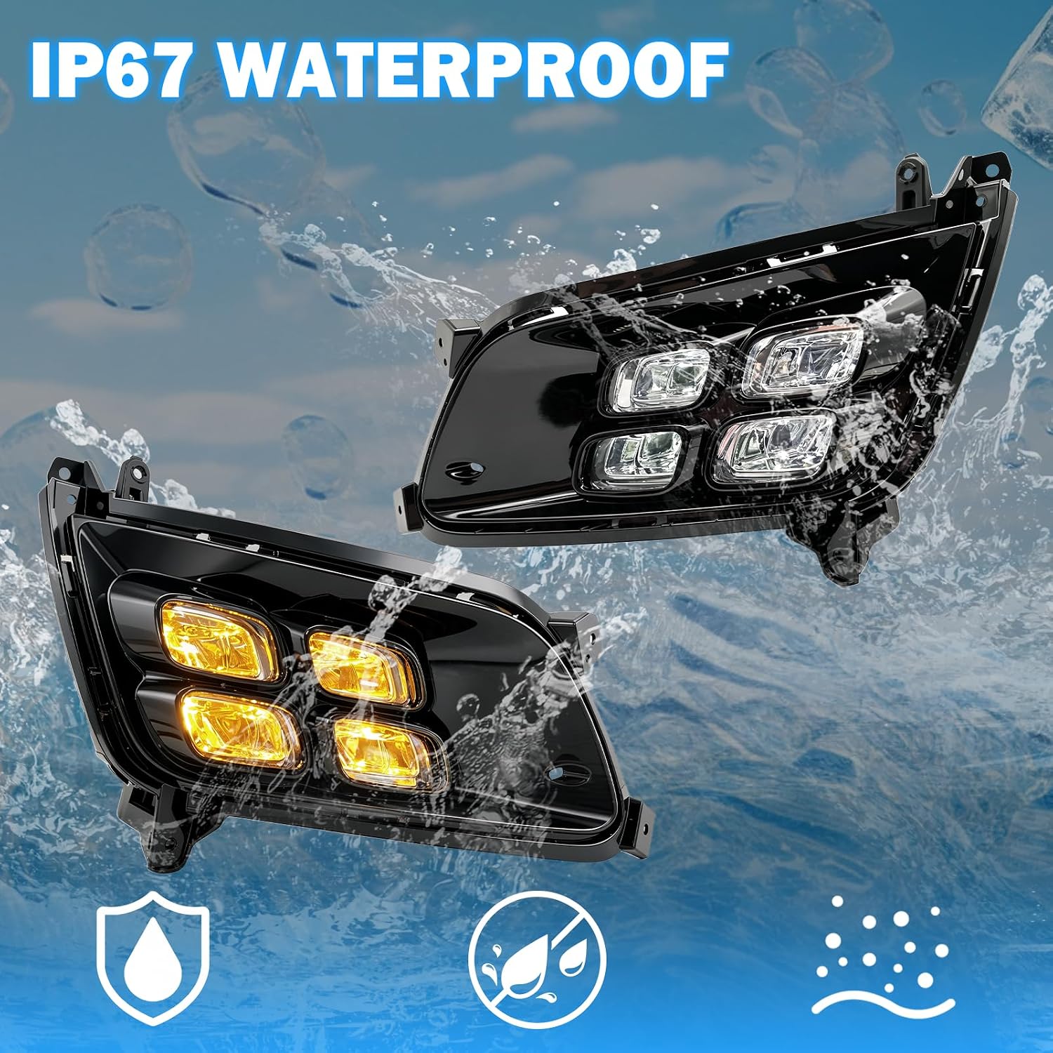 Fog Lights Compatible with 2014 2015 Kia Optima K5, 4-Eyes Style Cover Fog Lamp Daytime Running Light