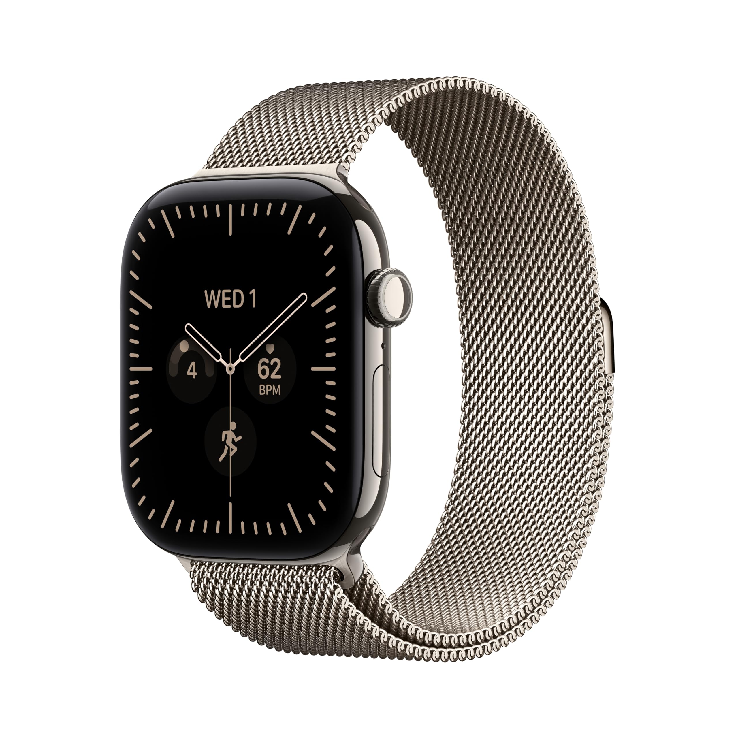 Apple Watch Series 12 GPS + Cellular 46mm Smartwatch Natural Titanium Case with Natural Milanese Loop 46mm case + Medium/Large band GPS + Cellular Without AppleCare+