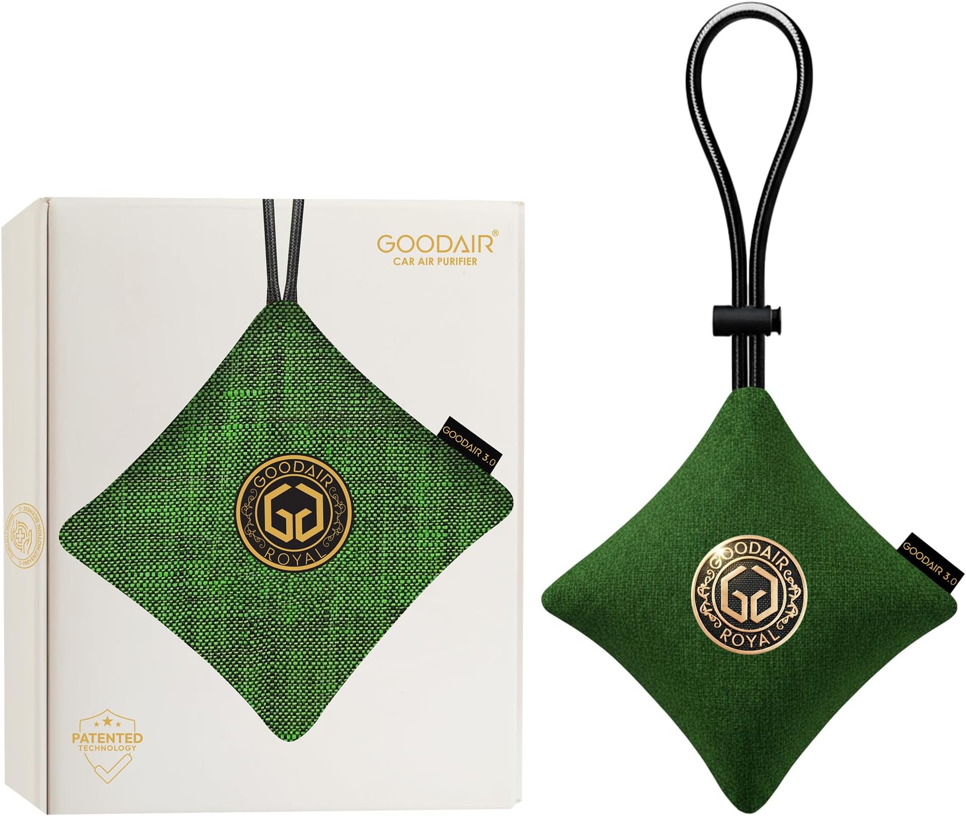 - 3.0 Non-Electric Car Air Purifier | 24/7 Purification | Patented Technology | Clinically Proven to Prevent Motion Sickness | Tested & Certified to Absorb Toxic Gases | Forest Green