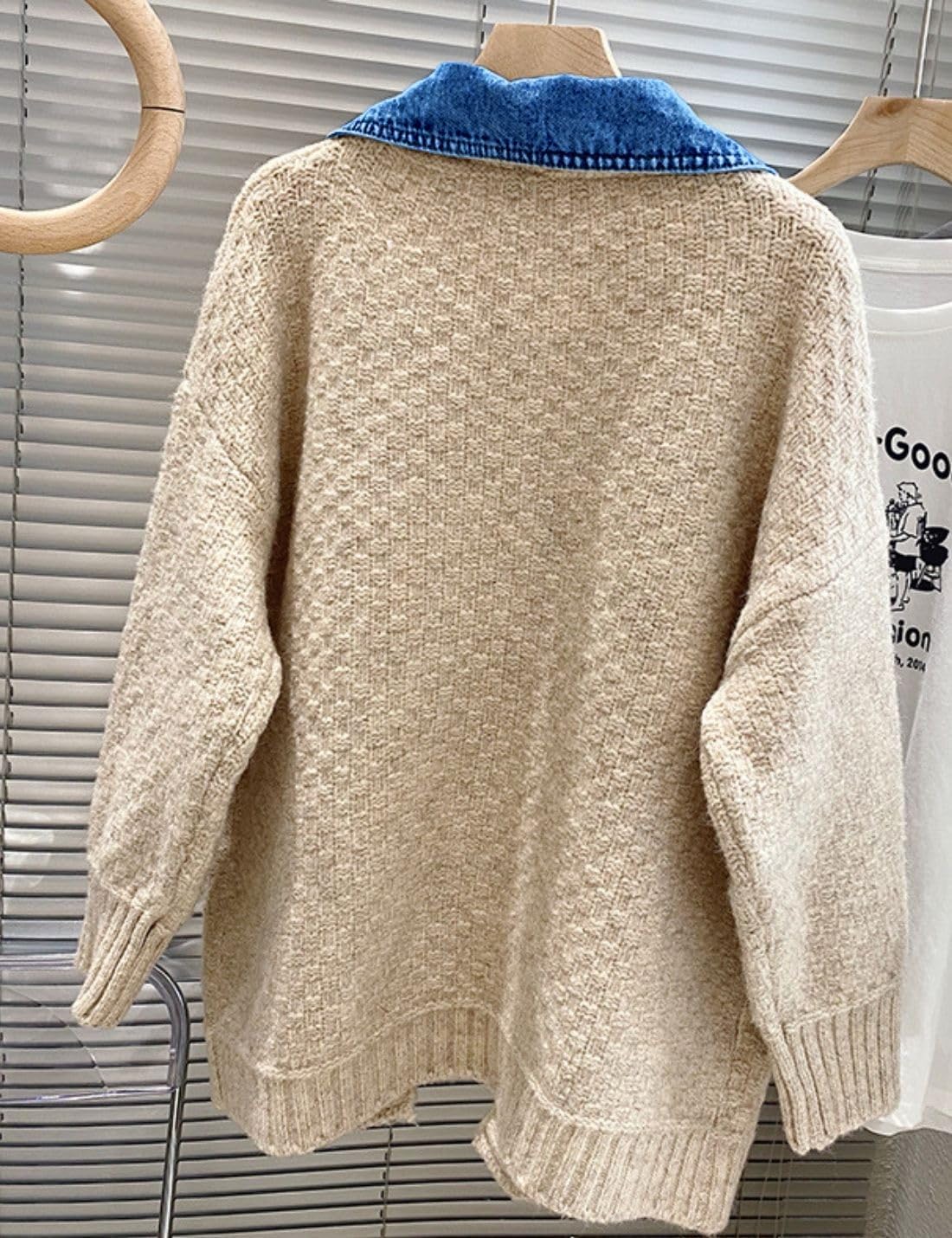 FindThy Women’s Trendy Button Up Cardigan Long Sleeve Color Block Jean Cardigan Coats - Image 3