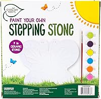 Vista 30 de Creative Roots Tortuga, Erizo y Sol de Mosaico - Pack de 3 Piedras de Paso de Cerámica de 7 Pulgadas & 6 Pinturas Vibrantes, Piedras de Paso DIY