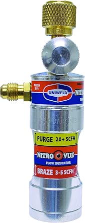 Uniweld NV1 NitroVue Nitrogen Flow Indicator, gold/silver, 7.7 oz.