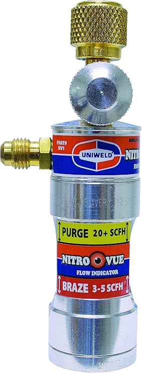 Uniweld NV1 NitroVue Nitrogen Flow Indicator, gold/silver, 7.7 oz.
