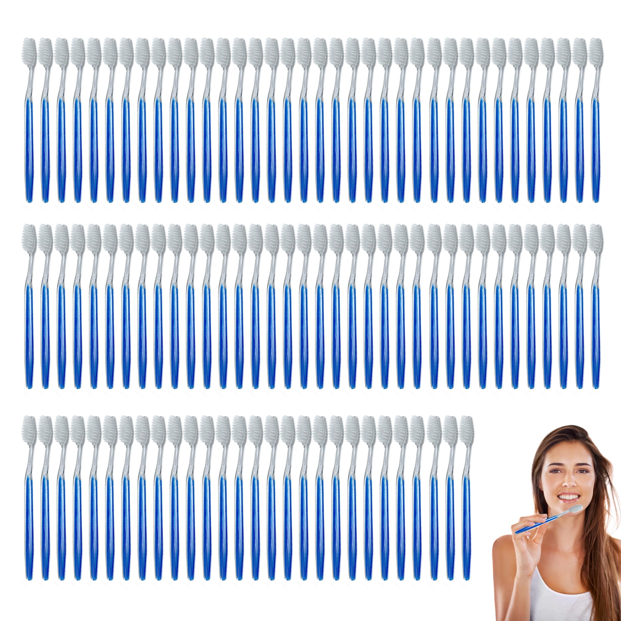 100 unidades de cepillos de dientes desechables, cepillos de dientes de viaje portátiles, envasados individualmente, cepillo de dientes de viaje, cerdas suaves, cepillos de dientes desechables para