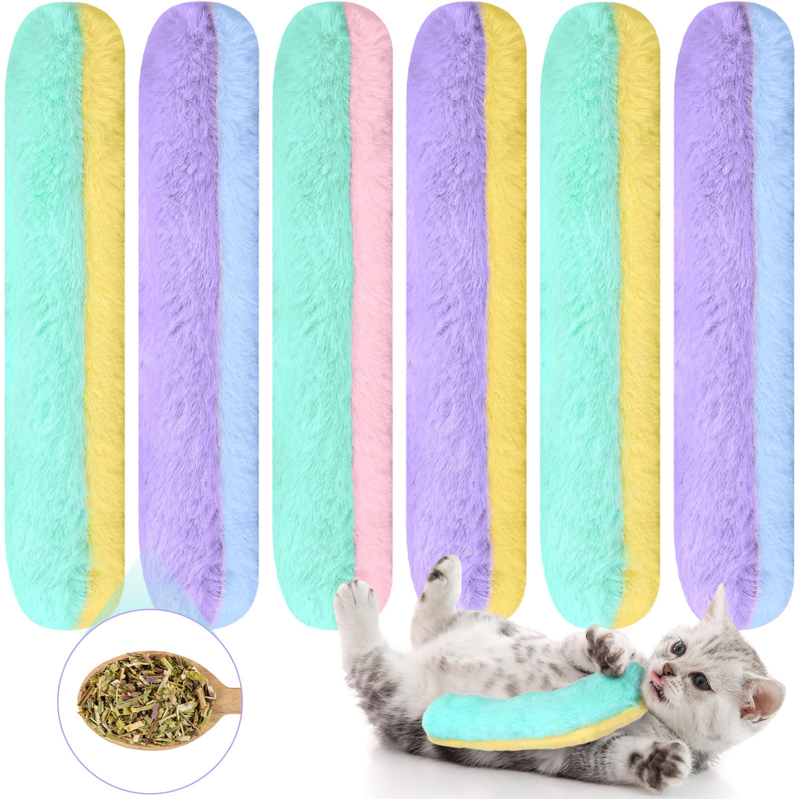 Paquete de 12 juguetes de hierba gatera a granel recargables para gatos, juguetes de hierba gatera, juguetes para gatos con hierba gatera, juguete interactivo para masticar gatos suaves y