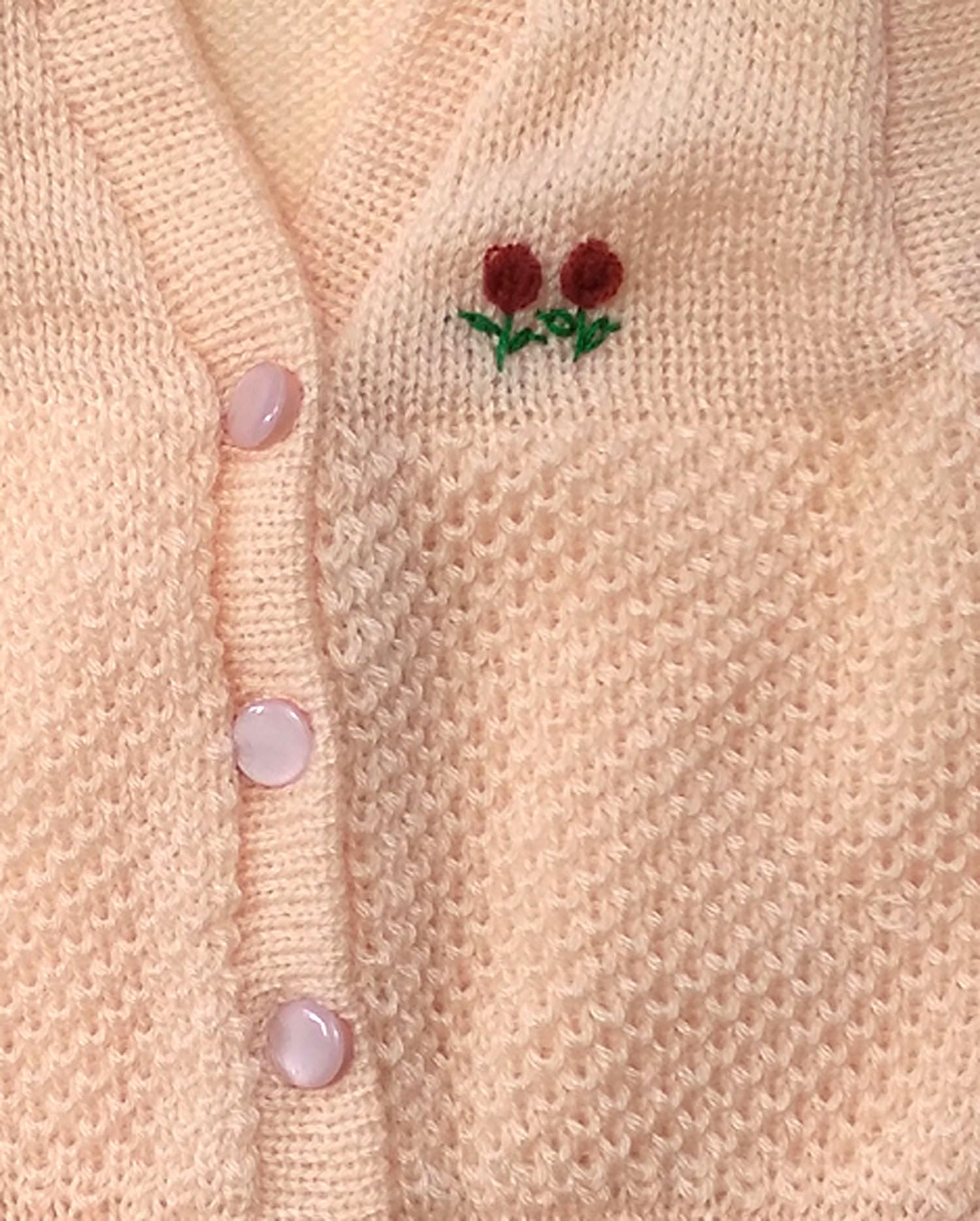 KIDSKA Baby Girl's Soft Woolen Knitted Sweater Suit with Cap and Socks (Peach, 6 to 9 Months) 3 Pcs Set Long Sleeve V Neck Regular Fit 2