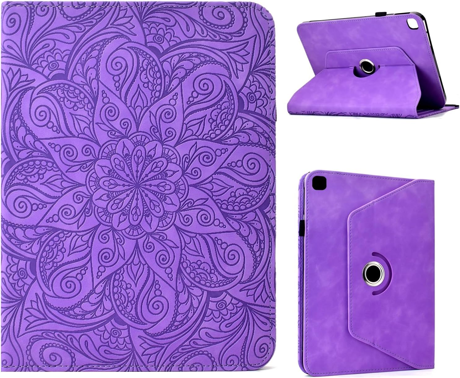 for iPad Air 3rd Generation 2019 /Pro 10.5 2017 Case Slim PU Leather Stand Folding Folio Cover 360 Degree Rotating Stand Leather Cover Protective Shell,Auto Wake/Sleep(Purple)