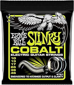 Ernie Ball Regular Slinky Cobalt Electric Guitar Strings, 10-46 Gauge (P02721)