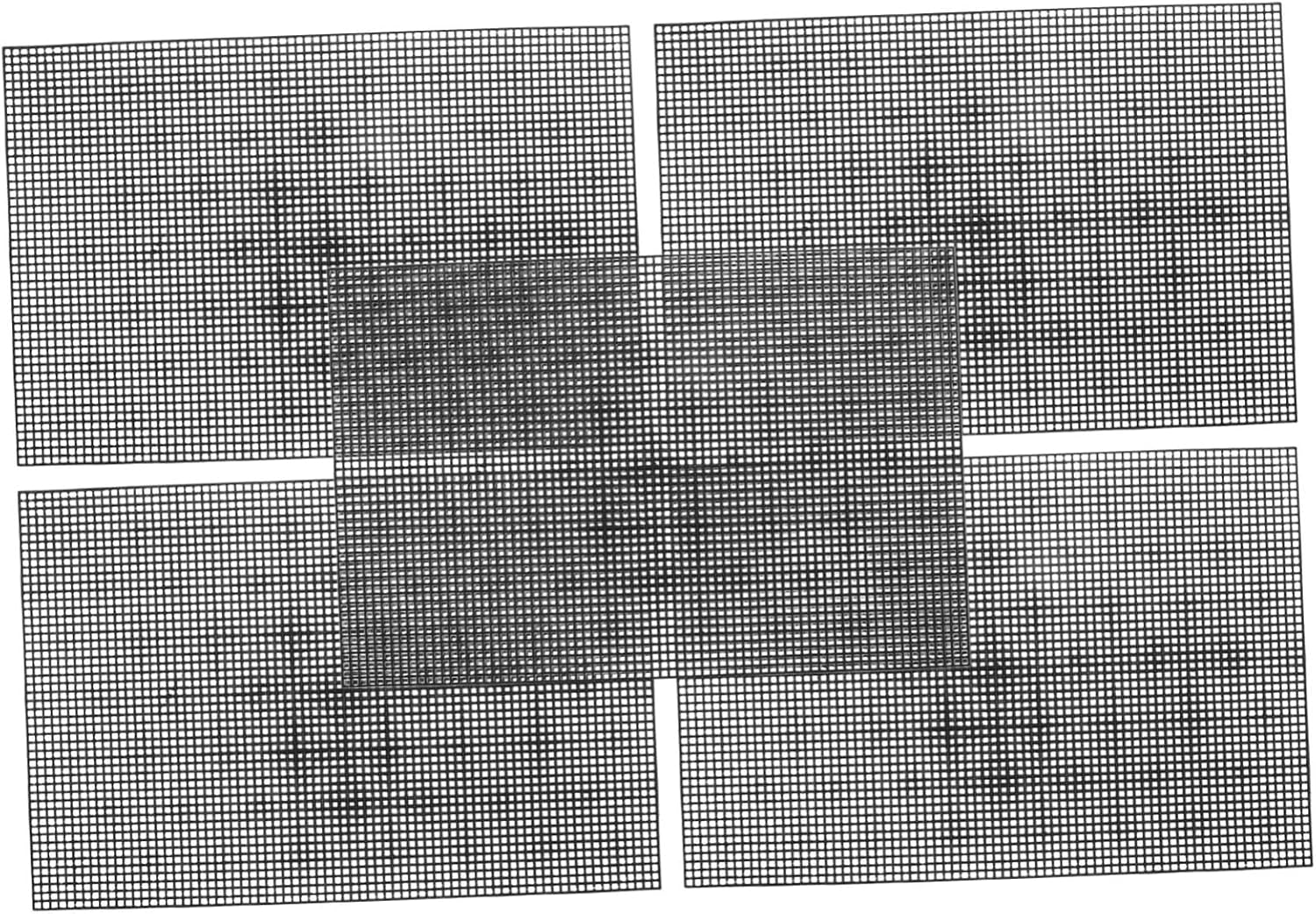 ARTIBETTER 5pcs Plastic Mesh Canvas Sheets for Embroidery and Crafts Blank Needlework Fabric Design for Cross Projects Black