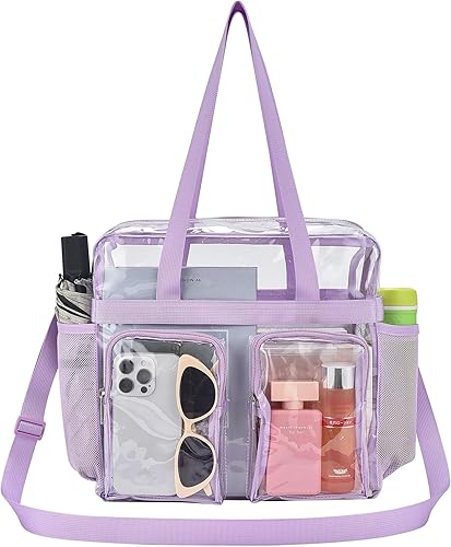 Vista 268 de Oraben Bolsa transparente transparente aprobada para estadios de 12 x 6 x 12 pulgadas, bolsa de estadio para trabajo, juegos deportivos, gimnasio