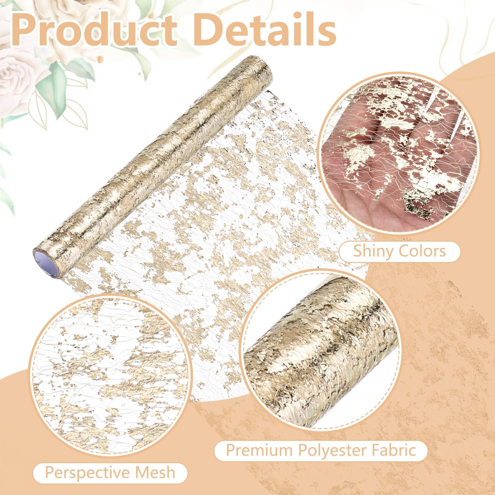 QUARKZMAN Rotolo Runner da Tavolo 11x110 pollici 12 Pezzi Champagne