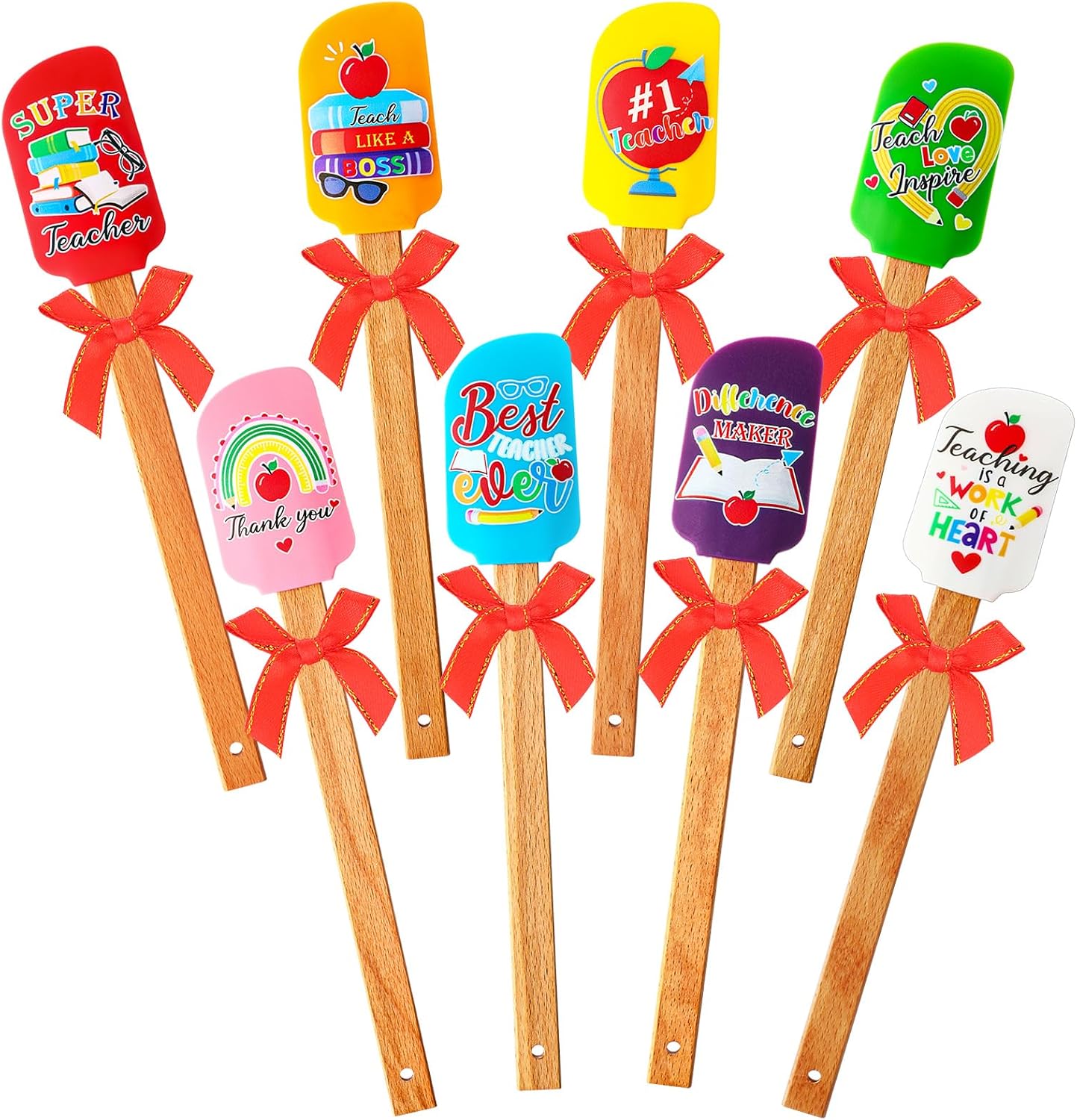 Amazon.com: Layhit 8 Pcs Christmas Silicone Spatulas Teacher ...