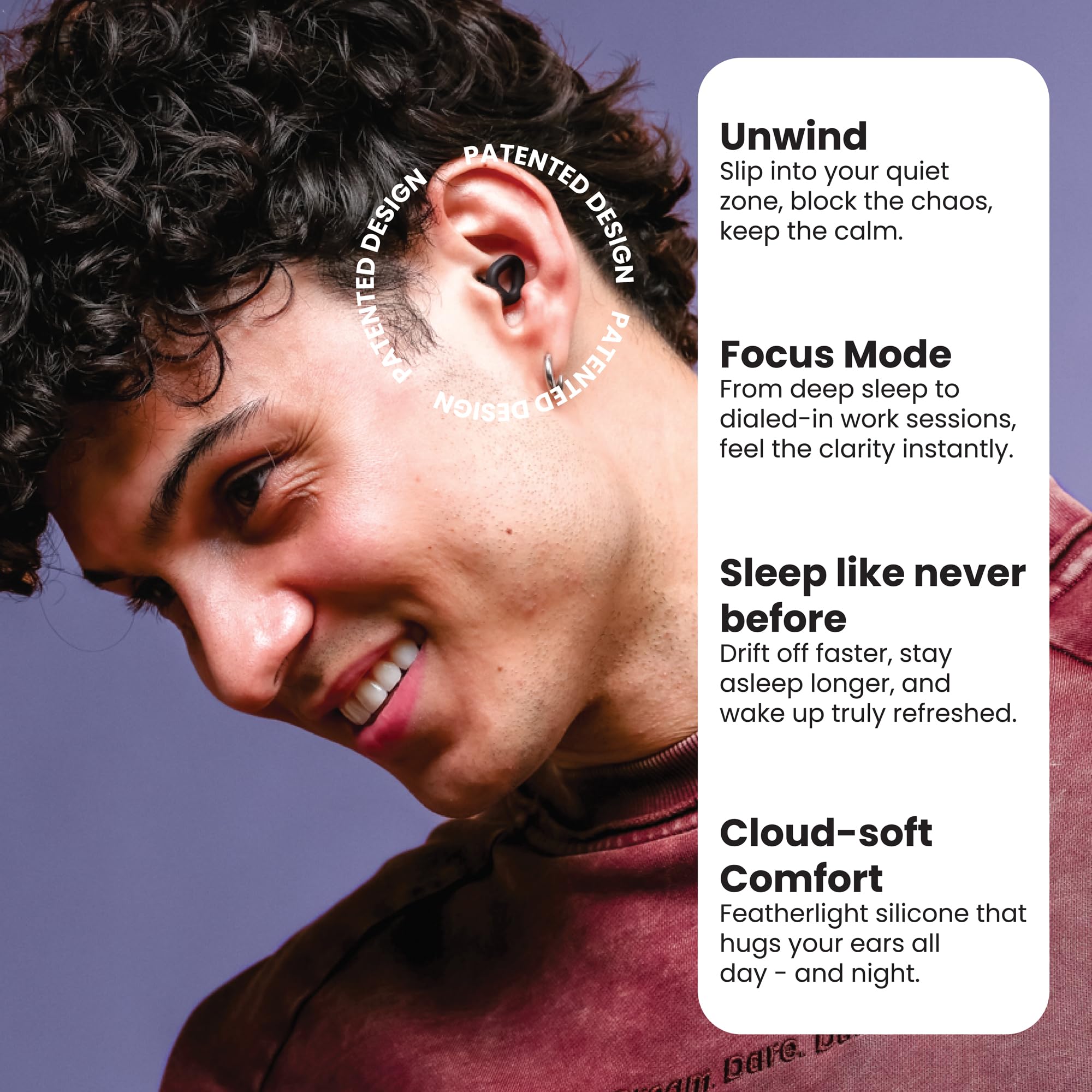 Zenz Unwind - Tapones para los oídos para un control de ruido superior, ultracómodos, reutilizables, ideales para dormir, conciertos, lectura, viajes, yoga, 8 tapones para los oídos en XS/S/M/L
