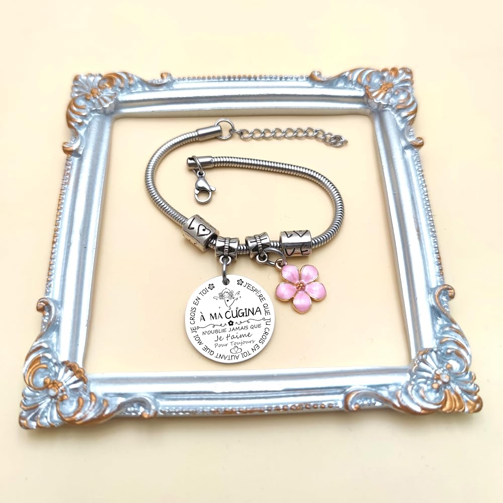 Bracelet Cadeau Cousine - QTQTLP Surprise Anniversaire Noël Fin D'Études