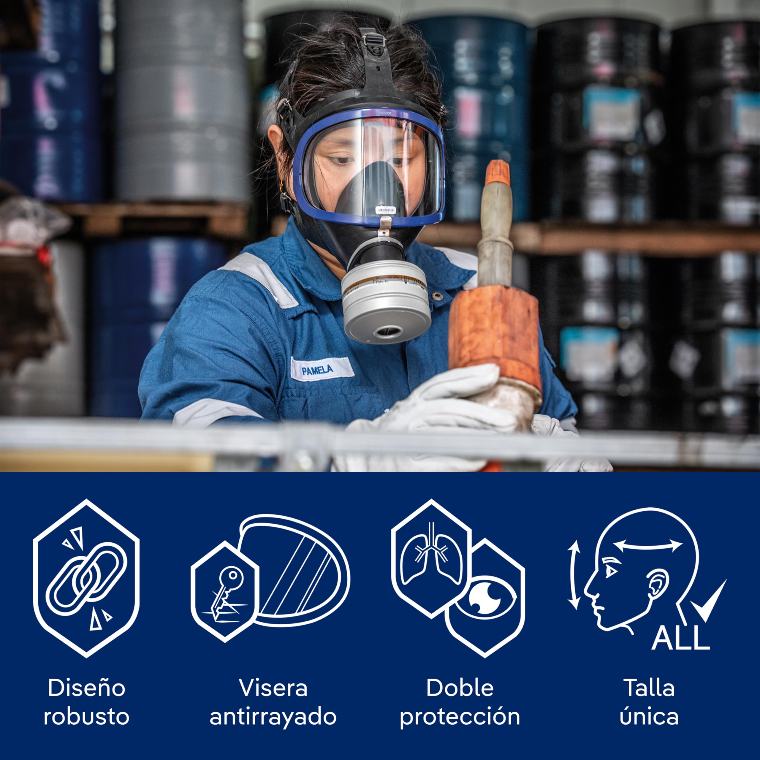 Dräger X-plore 6300 Máscara completa con conexión roscada estándar Rd40 | Apta para la construcción y la industria