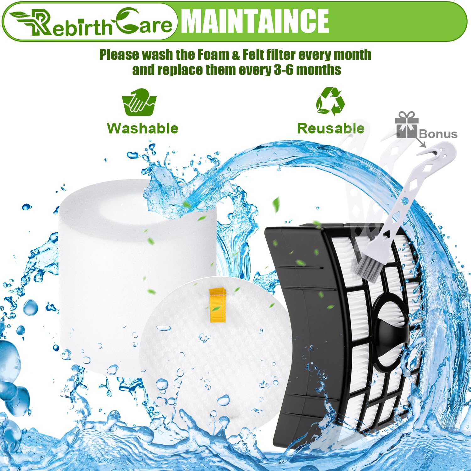 Kit Filtri Aspirazione Per Shark Rotator NV650 NV651 NV652 - HEPA + Spugna + Feltro