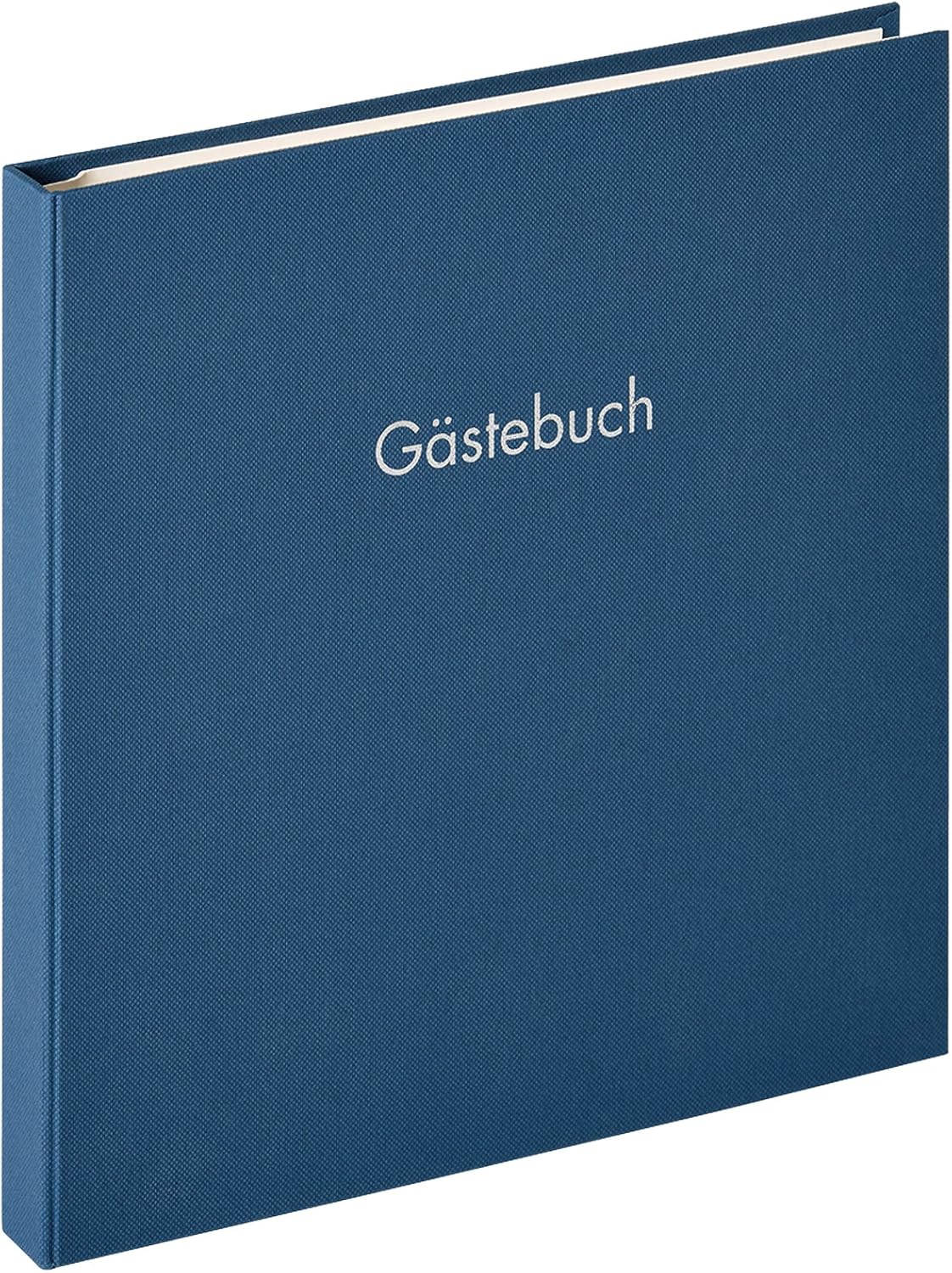 walther Design Guestbook Blue 26 x 25 cm with Embossing and Spiral Binding, Fun GB-206-L, 26 x 25 cm (without image section)