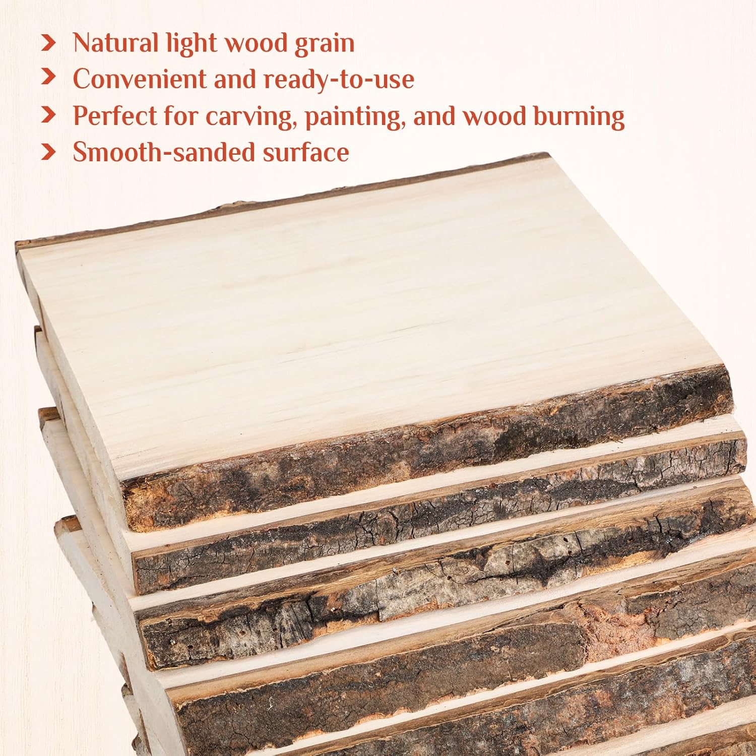 Tioncy 10 Pcs Large Rustic Poplar Wood Plank 11 x 7-9 Inches Natural Live Edge Wood Slab Hollow Unfinished Wooden Crafts for Burning Weddings Table Centerpieces Christmas DIY Decoration