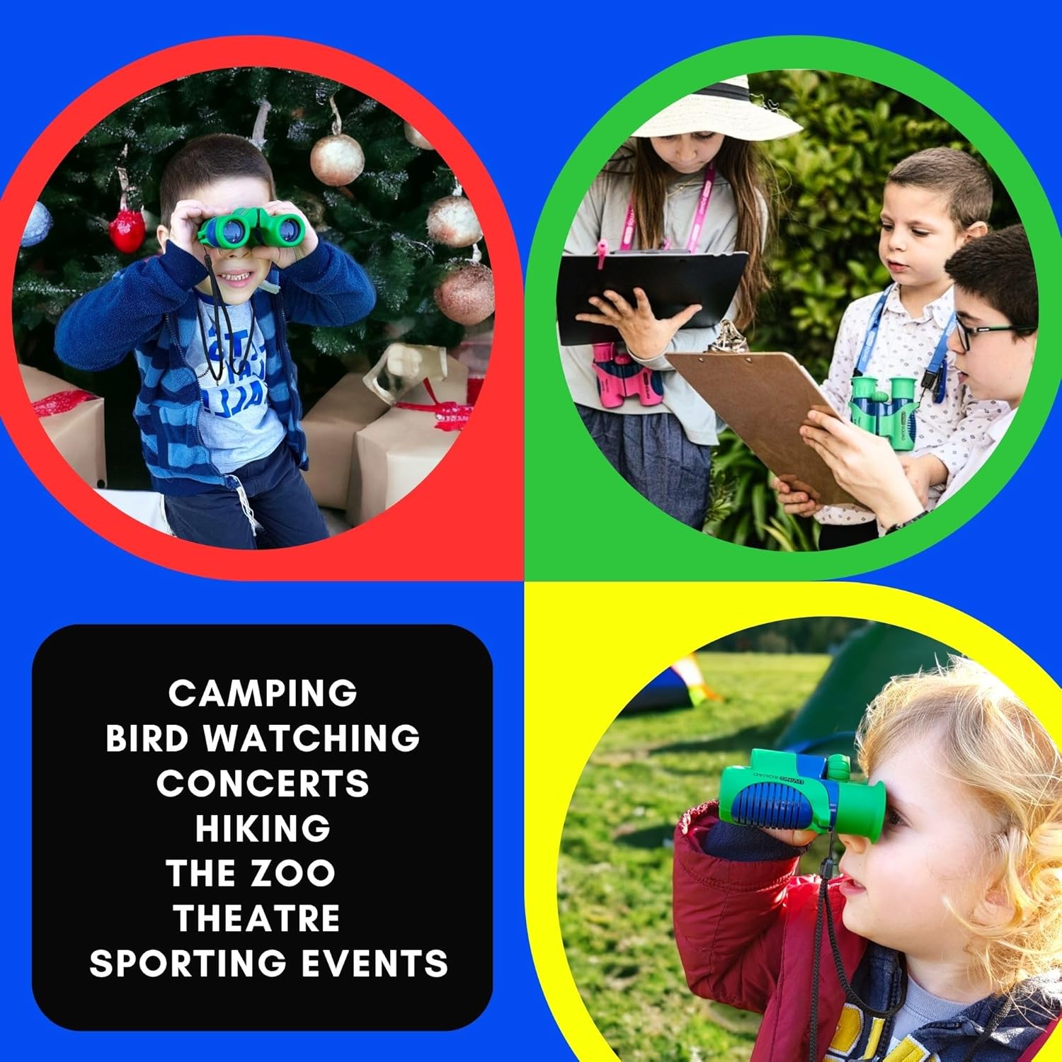 Kids Binoculars 8x21 Shockproof Ages 3–12 with Case, Neck Strap, Compass & Carabiner | High Resolution Optics for Birdwatching, Camping & Hiking - Image 5