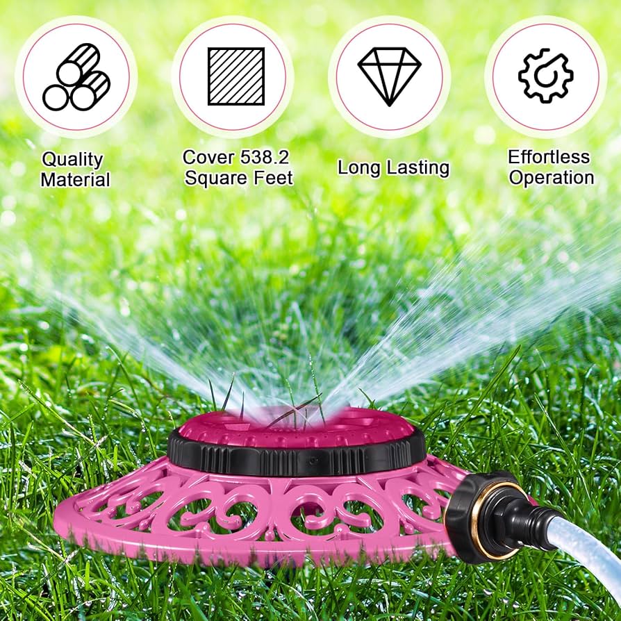 2x Metall Rasensprenger - Verstellbarer Schlagregner Für Große Flächen | 8-10m Reichweite