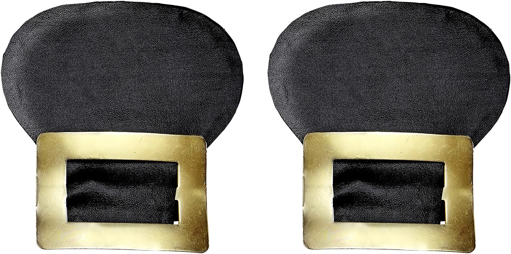 W WIDMANN MILANO Party Fashion - Pair of Metal and Faux Leather Shoe Buckles, for Adults and Unisex, Pirates, Nobles, Middle Ages, 18th Century, 19th Century, Carnival, Themed Parties, Black