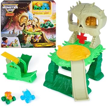 Monster Jam Mini Jams, Crash & Crumble Skull Escape Playset, 2 Exclusive Die-Cast El Toro Loco and Dragon Monster Trucks, Kids Toys for Boy and Girls Ages 3 and up
